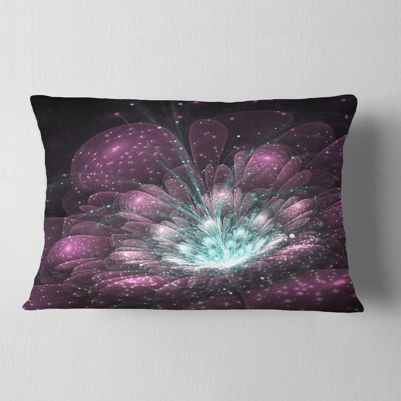 Coussin décoratif floral designart’mauve fractal fleur'
