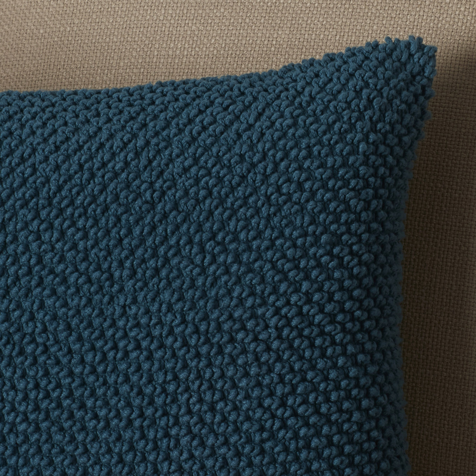 Mansel Textured Throw Pillow, Peacock Blue, Square 20", Polyester