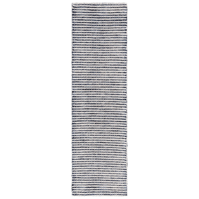 Abstract Hand Tufted Wool Striped Rug, Runner 2'3" x 8'