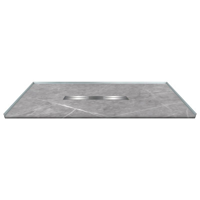 Base de douche à seuil zéro 60 po x 42 po avec drain central Transolide Trimslate Plus
