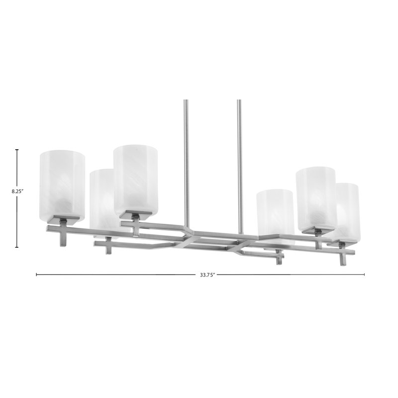 Luminaire pour îlot de cuisine 6 lumières Headland, Nickel