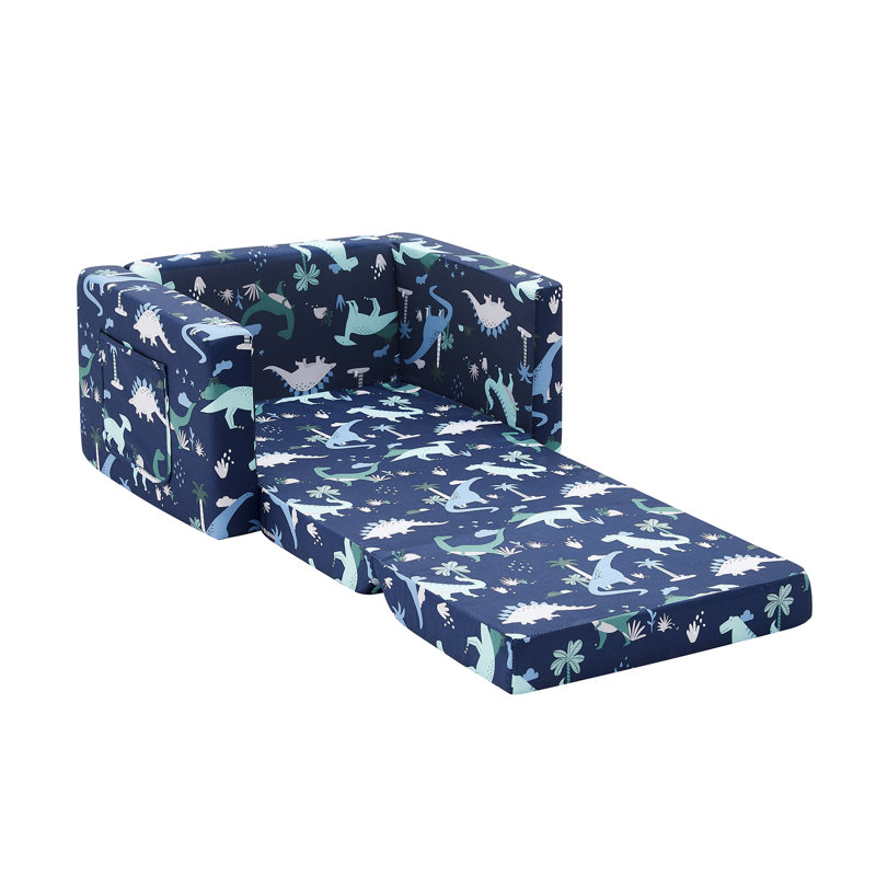 Alexandre Kids Sleeper Chair, Navy Dinosaur