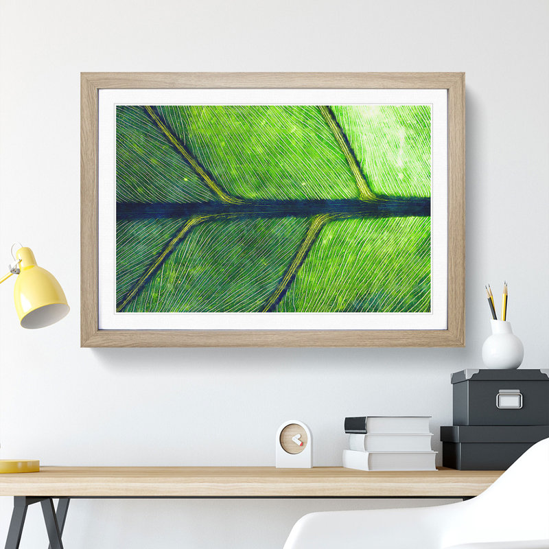 Leaf Detail - Picture Frame Painting, 48cm H x 65cm W x 2cm D, Oak Framed