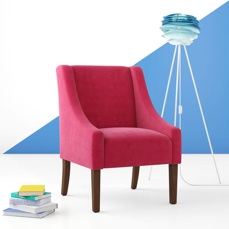 Upholstered Armchair, Pink Velvet