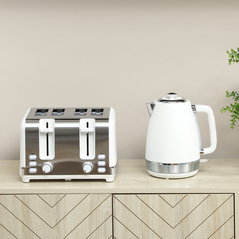 Kettle and Toaster Set, White