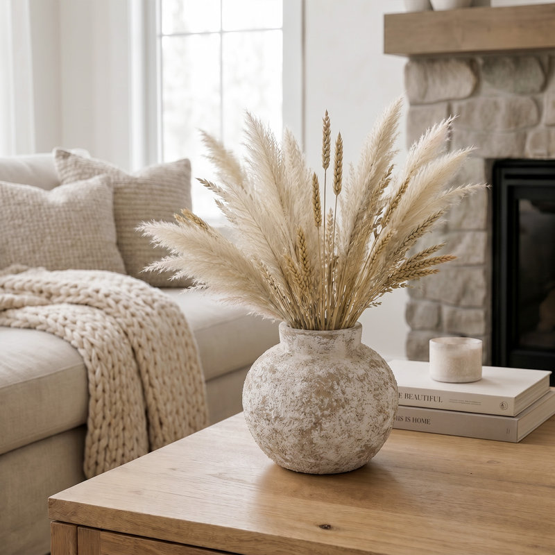5.3" Distressed Textured Ceramic Table Vase