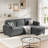 79'' Upholstered Sofa With Ottoman-2037794352