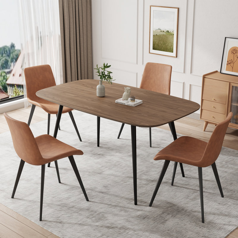 Ensemble de table de salle à manger 47,2 ", ensemble de table de cuisine rectangulaire moderne pour la cuisine, la salle à manger (1 table et 4 chaises)