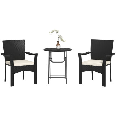 Sarmite Round 2 - Person 23.6" Long Bistro Set with Cushions by Winston Porter