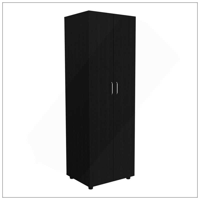 Armoire Glasgow, une armoire, deux tablettes, Noir