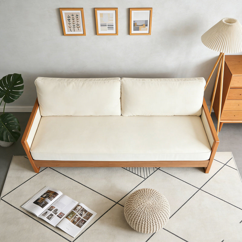 77.8" Sofa Couch Chenille Upholstery Sofa, Beige