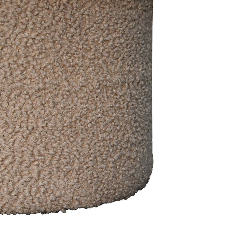 Banujan 44cm Wide Round Solid Colour Footstool Ottoman, Mud