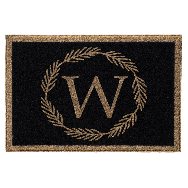 Tapis d'extérieur antidérapant Gabrien, Noir, 4 po x 8 po