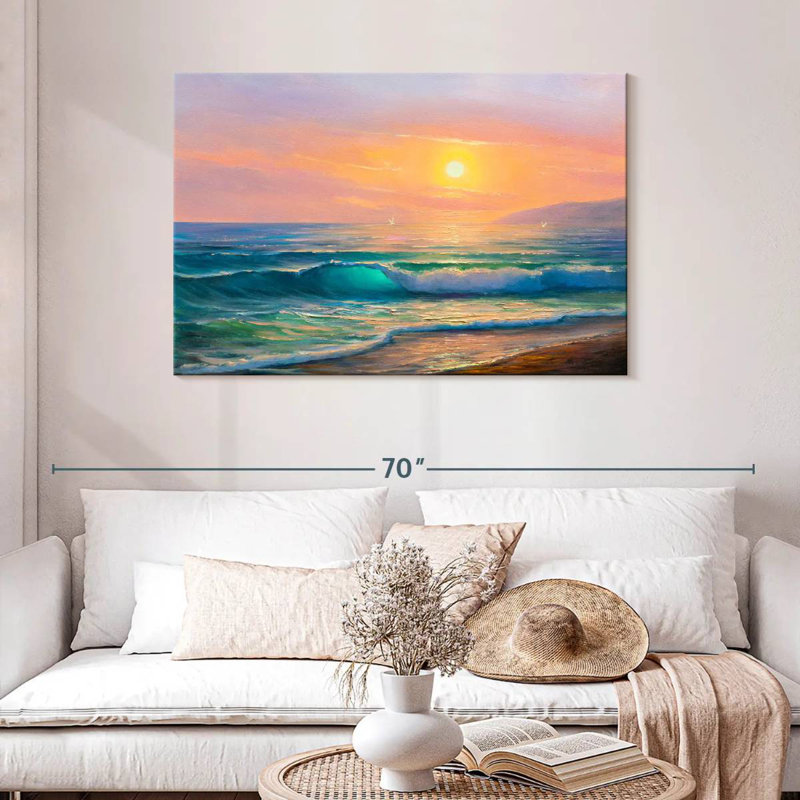 Soleil au-dessus de la mer, peinture