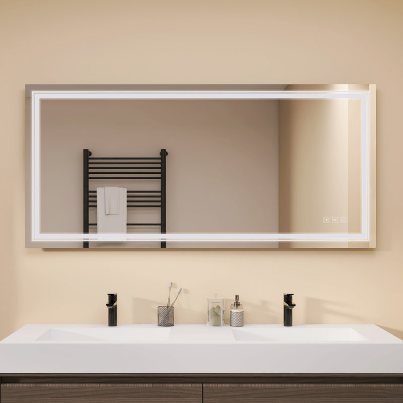 Miroir de salle de bain Heeralal, 59.06"W x 27.56"H