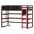 Multifunctional Loft Bed with Integrated Workstation, Side Organization Rack, Extensive Shelving, and Customizable RGB Lighting-189461108