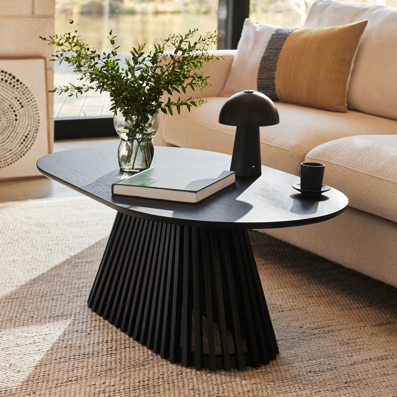 Hopley Black Oval Coffee Table, Black