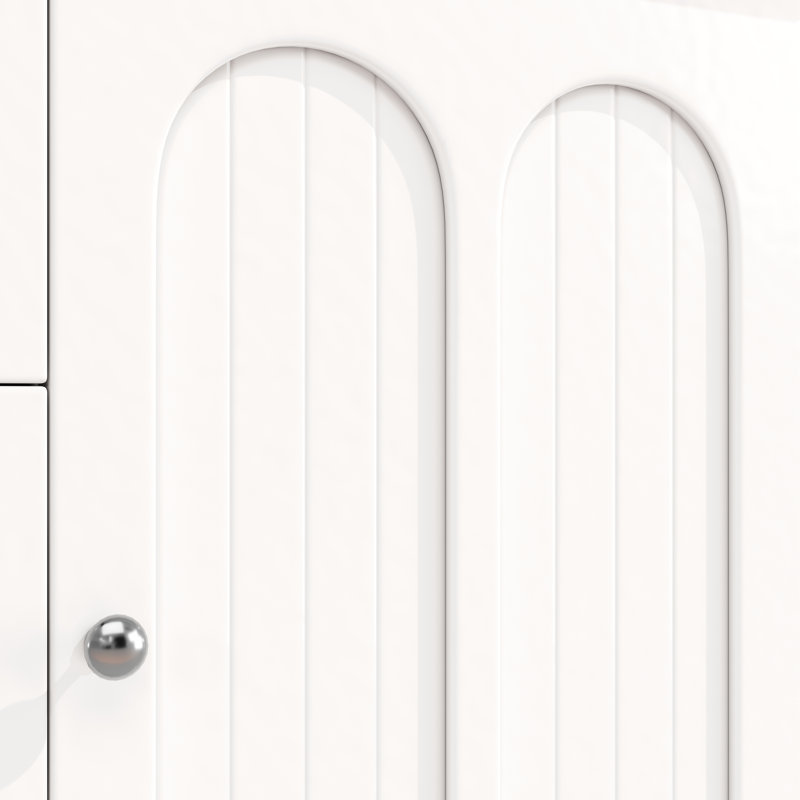 Kitchen Cabinet With Led, 3 Drawers And 4 Doors White