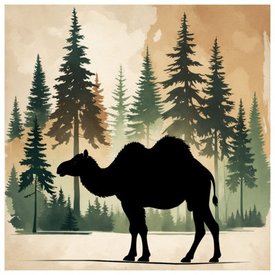 Rideaux de douche Camel In Forest Silhouette
