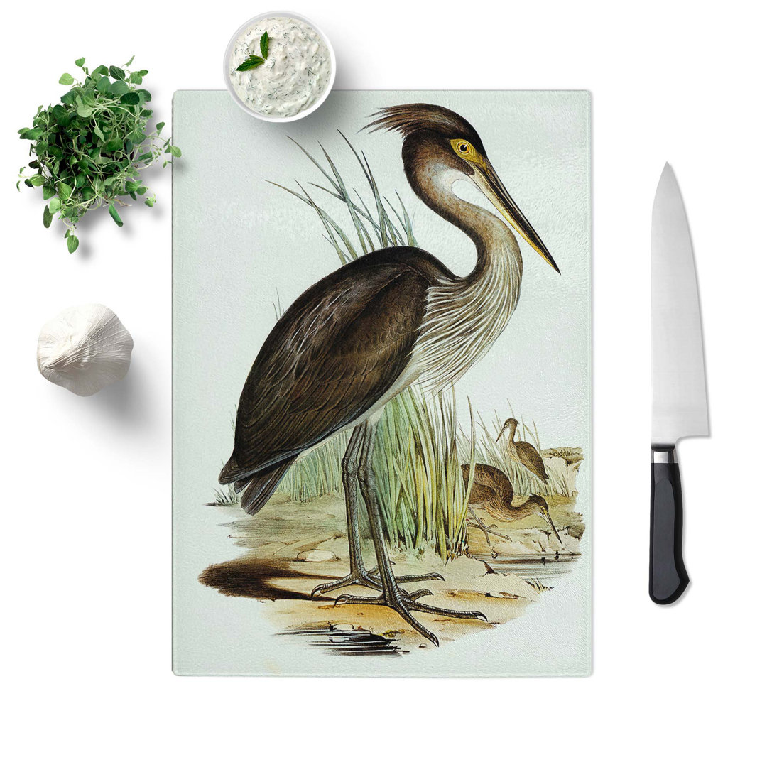 Glass Great-Billed Heron by Elizabeth Gould Chopping Board