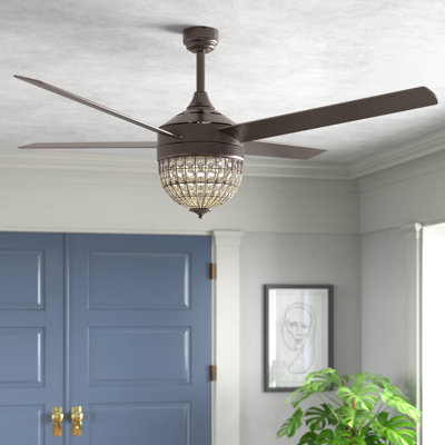 Ventilateur de plafond en cristal à 4 pales Burnside