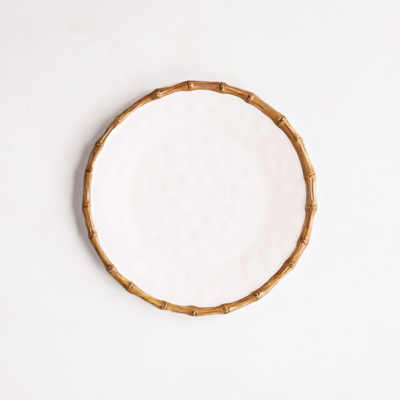 Vida Melamine Platter, White/Natural