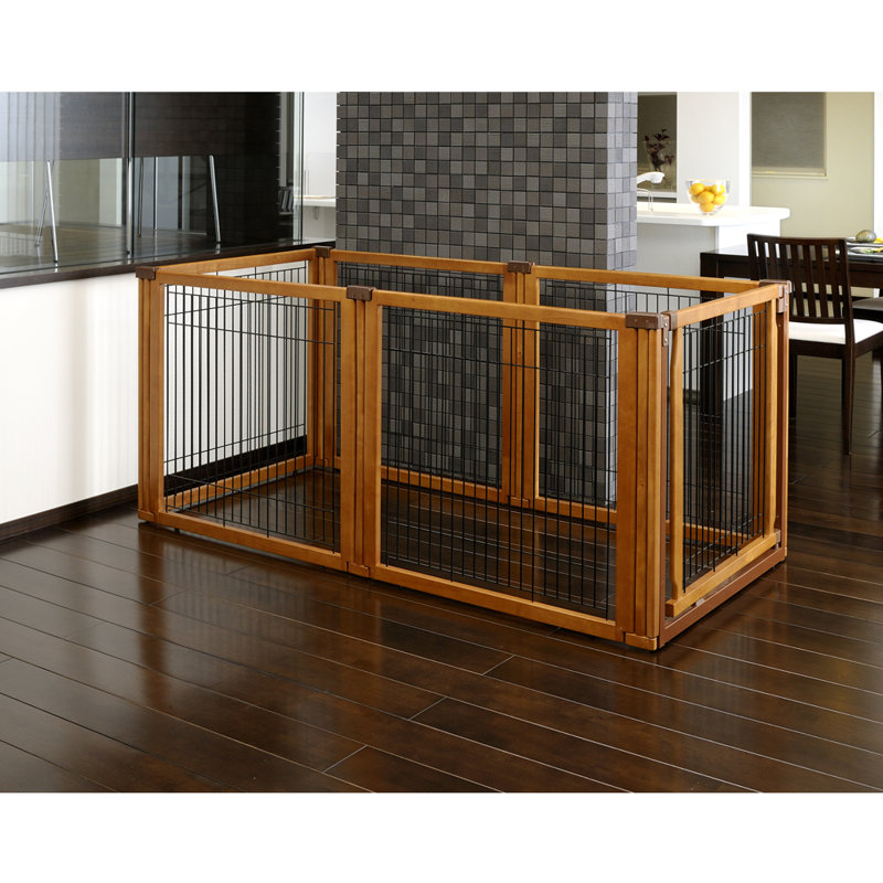 Barrière / cage H6 convertible 6 panneaux Elite, H 31,5 po x l 135,8 po x P 33,7 po, Automne mat
