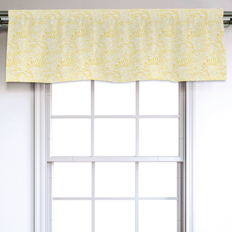 Sateen Floral Ruffled Window Valance
