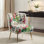 Fauteuil demi-tonneau en velours avec dossier capitonné Alice Felicia
