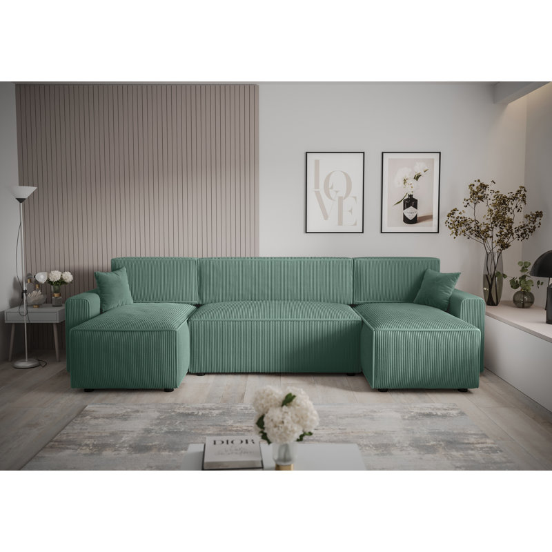 Caril 5 Seater Corner Sofa , Mint green