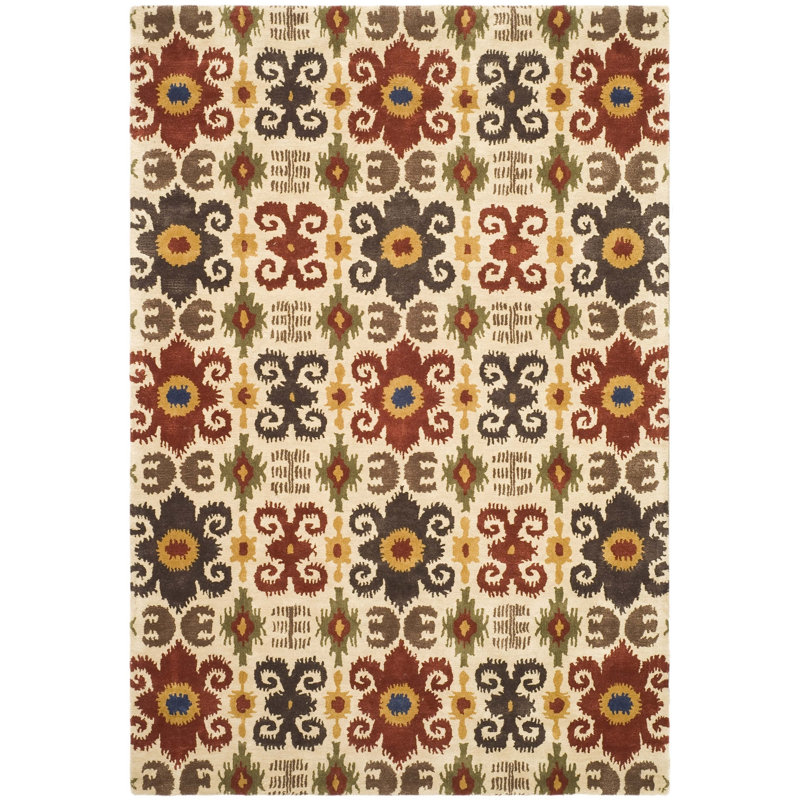 Soho Hand Tufted Wool Pile Ikat Rug, Rectangle 3'6" x 5'6"