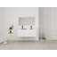 Meuble-lavabo mural 48 po avec lavabo double en résine et 3 portes à fermeture en douceur, emballage KD
