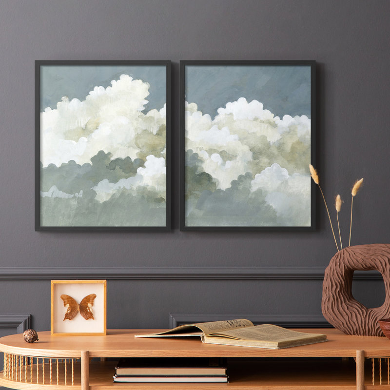 Impression encadrée Big Clouds I-Premium - prête à être accrochée - aucun clou requis - aucun clou requis, H 21 po x l 34 po