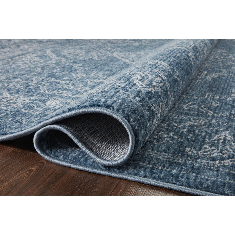 Vance Denim and Dove Rectangular Wool Blend Area Rug