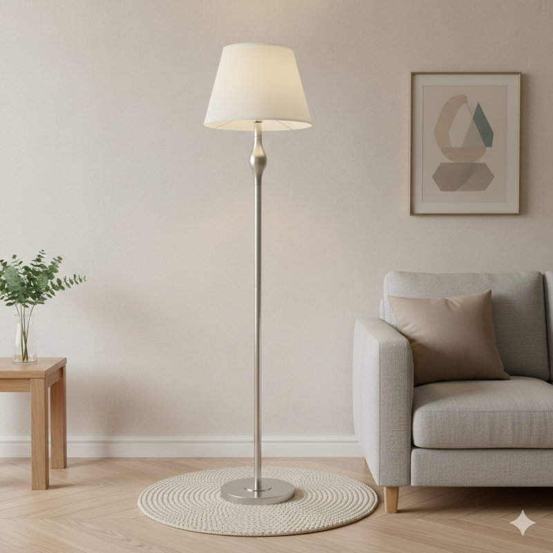Ensemble de lampes beige et nickel brossé 3 pièces