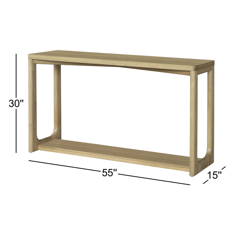 Paro Modern Console Table, Oak Wood/Beige