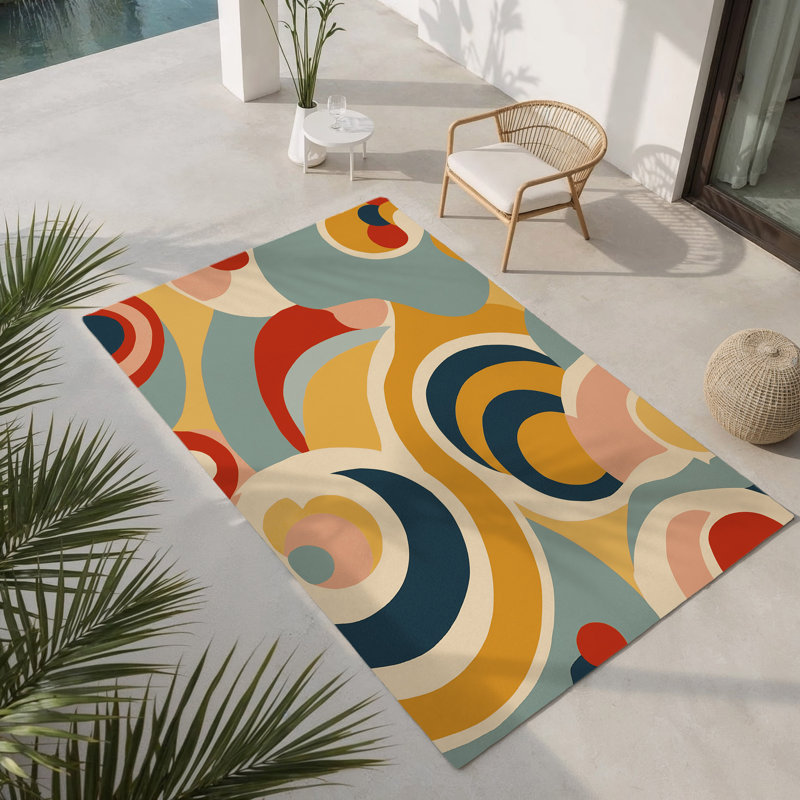 Tapis intérieur et extérieur Vibrant Curl, Rectangle 1 pi 6 po x 2 pi 6 po