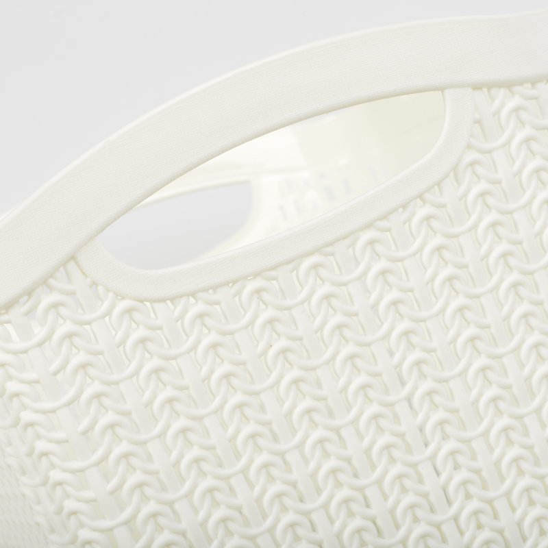 JVL Plastic Decorative Basket, White