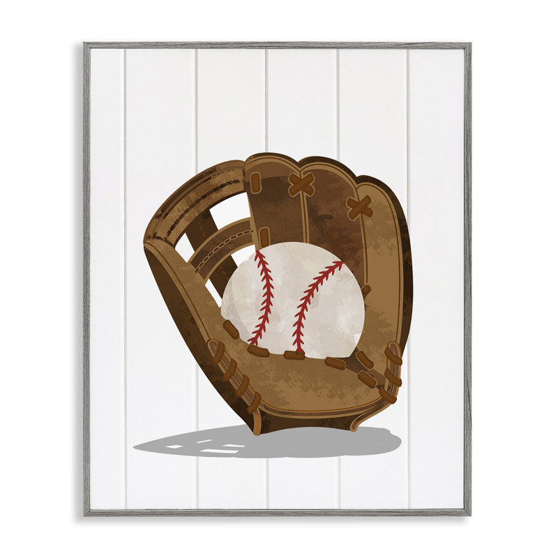«Sporty Baseball in Glove», estampe numérique, design par Christine Simpson Art, H 30 po x l 24 po