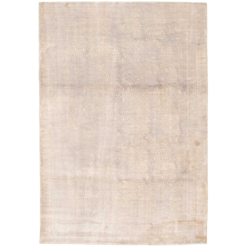 Tapis géométrique beige noué à la main Egmont