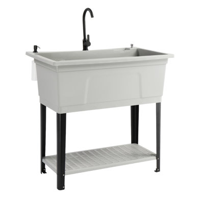 Grande cuve à lessive 40 po avec lavabo utilitaire avec robinet