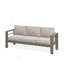 Canapé de patio 75 po 3 places toutes saisons en métal avec coussins épais beige et structure kaki-1274475310-1274475306