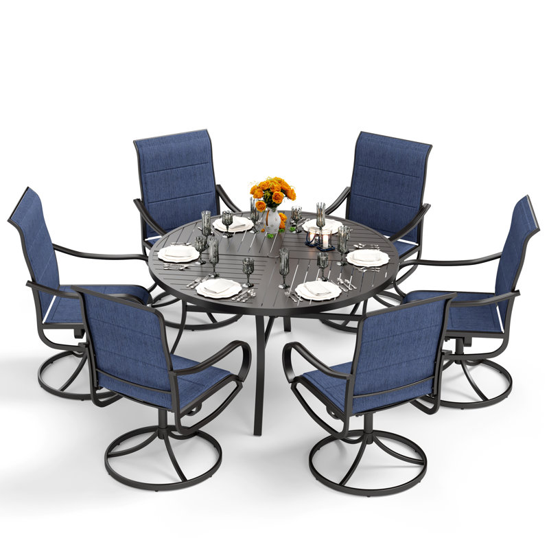 Ensemble repas d'extérieur rond L 47 po Sutiya, 6
