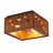 2-Light Rustic Wood Flush Mount With Decorative Cutouts