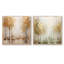 Minimalisme - Ensemble de 2 collages carrés forêt et or-1673008871-1673008867