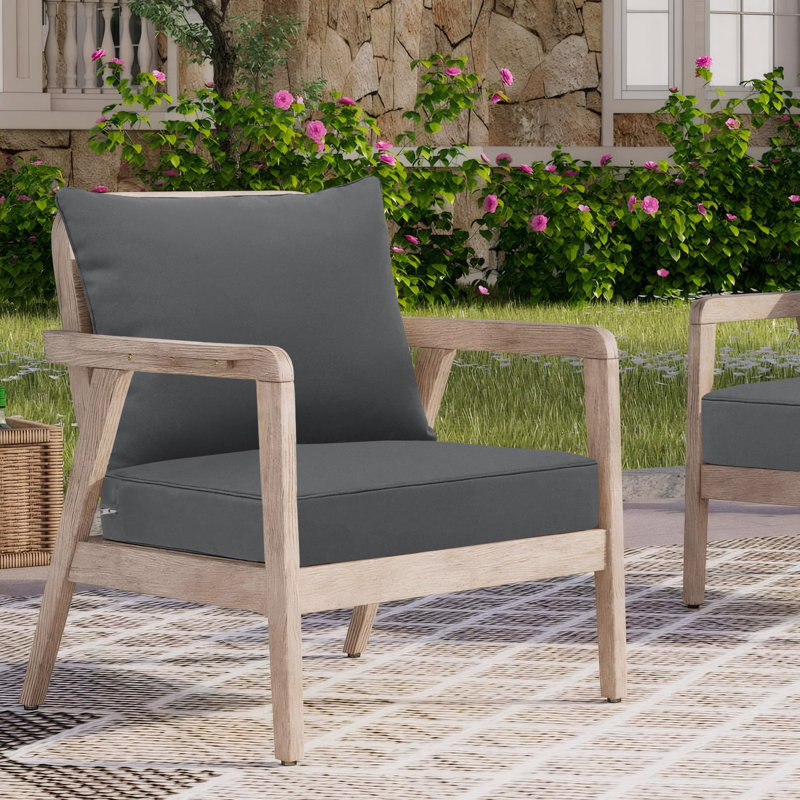 Outdoor Seat And Back Cushion Set，Patio Furniture Cushions With Removable Cover, 19" W x 19" D, Charcoal Gray