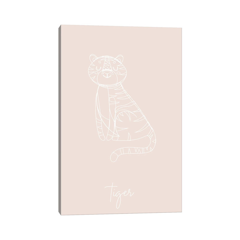 Nursery Tiger Line Art by Typologie Paper Co - Gallery-Wrapped Canvas Giclée on Canvas, 152.5 cm H x 101.5 cm W x 3.175 cm D
