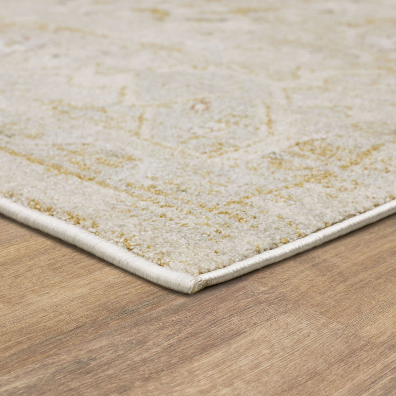 Tapis intérieur crème en polyester Windermere Karastan Edenhall, Rectangle 5 pi x 7 pi 6 po