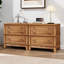 Mobilier de 3 chambres - charme rustique avec finition naturelle, table de chevet en bois massif et mélange pour décoration intérieure en pin, poignée argentée