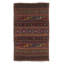 Vintage  Soumak Kilim, Vibrant Diamonds On Rich Brown Tones - Rug & Kilim
